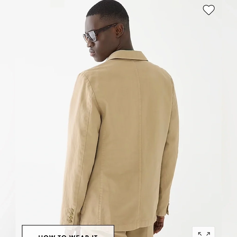 J Crew Garment-dyed cotton-linen chino suit jacket Item AX270